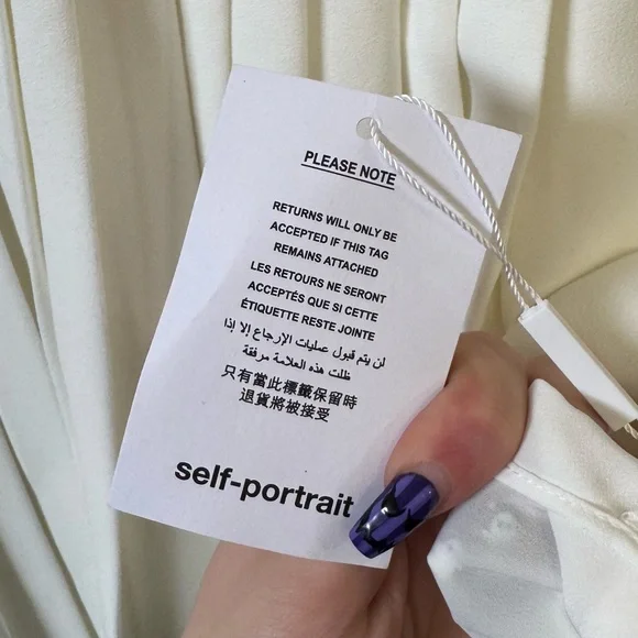 Self Portrait (NWT) White lace bib collar pleated mini dress - Picture 9 of 12